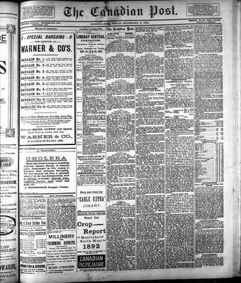 Canadian Post (Lindsay, ONT), 16 Sep 1892