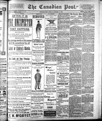 Canadian Post (Lindsay, ONT), 14 Oct 1892