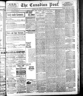 Canadian Post (Lindsay, ONT), 27 Oct 1893