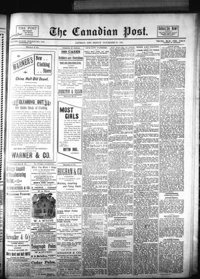 Canadian Post (Lindsay, ONT), 22 Nov 1895