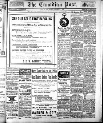 Canadian Post (Lindsay, ONT), 9 Dec 1892