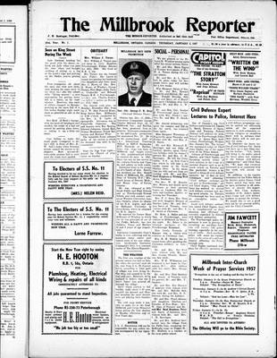 Millbrook Reporter (1856), 3 Jan 1957