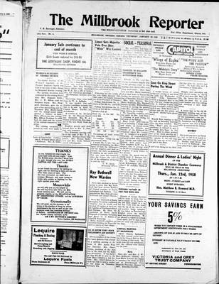 Millbrook Reporter (1856), 23 Jan 1958