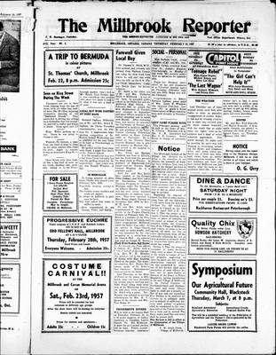 Millbrook Reporter (1856), 21 Feb 1957