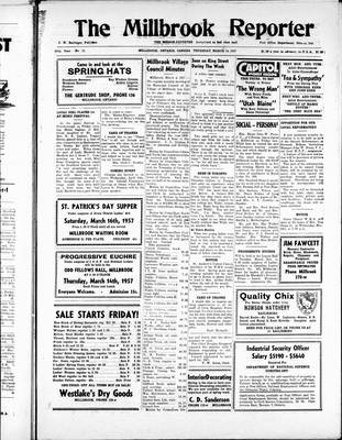 Millbrook Reporter (1856), 14 Mar 1957