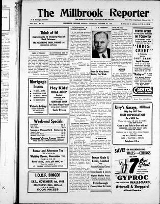 Millbrook Reporter (1856), 30 Oct 1958