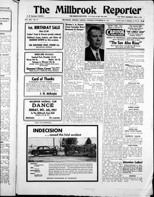 Millbrook Reporter (1856), 28 Nov 1957