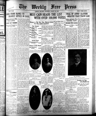 Lindsay Weekly Free Press (1908), 20 Aug 1908