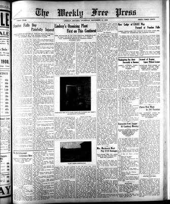 Lindsay Weekly Free Press (1908), 12 Nov 1908