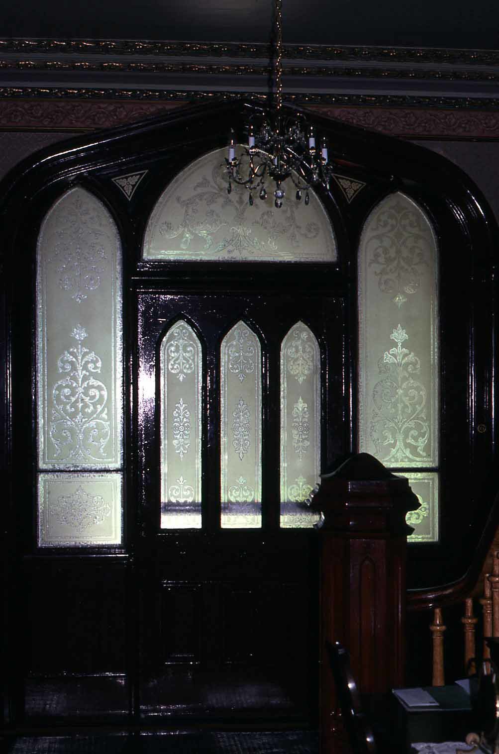 Interior door with transom and sidelights, St. Mary's Church Rectory, Lindsay