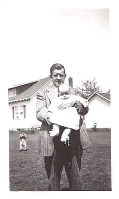 Herbert Randall with son Walter, May 1948