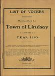 Lindsay Voters List 1903