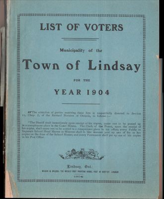 Lindsay Voters List 1904