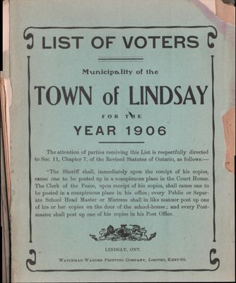 Lindsay Voters List 1906