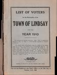 Lindsay Voters List 1910