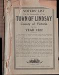 Lindsay Voters List 1922 Part 1