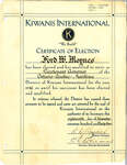 "On the Main Street" - 18 November 1944 - Kiwanis certificate of election