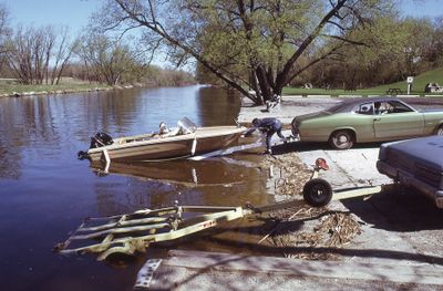 Scugog River boat launch at Rivera Park, Lindsay