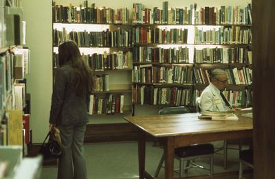 Interior of Carnegie library, basement, 1975