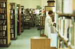 Interior of Carnegie library, fiction section, 1975