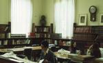 Interior of Carnegie library, reference section, 1975