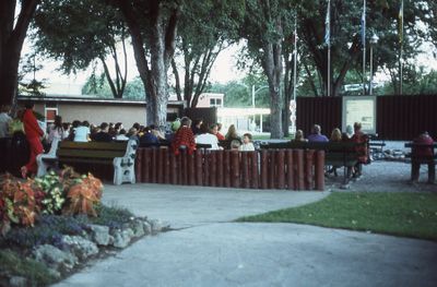 Library program, Outdoor film show in Victoria Park, 1973