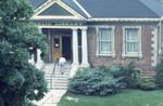 Exterior of Carnegie library, front steps, 1973