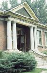 Exterior of Carnegie library, front steps, 1973