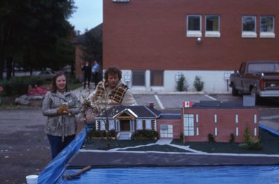 Lindsay Public Library, new addition, architectural model, 1976