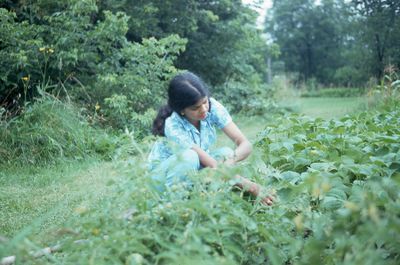 Unknown woman in garden, 1976