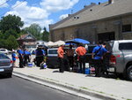 unloading in Armoury parking lot