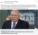 April 1: Ontario warns public about disobeying COVID-19 emergency law