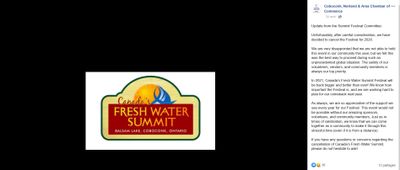 April 20: Fresh Water Summit 2020 Festival cancelled