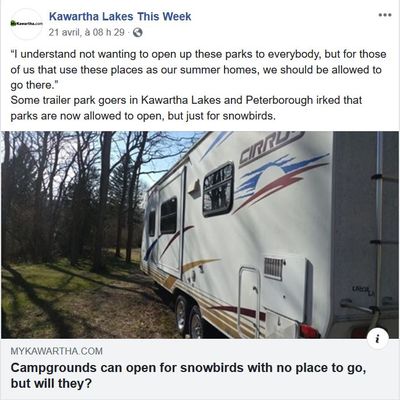 April 21: Campgrounds can open for snowbirds with no place to go, but will they?