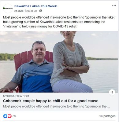 April 24: Coboconk couple happy to chill out for a good cause