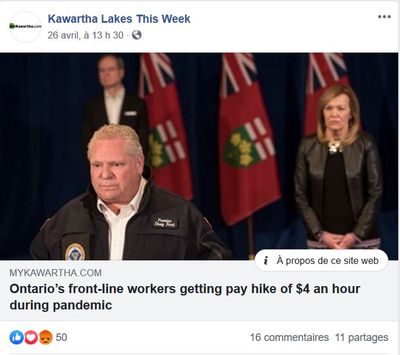 April 25: Ontario's front-line workers getting pay hike of $4 an hour during pandemic