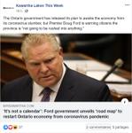 April 27: Ontario releases plan to restart Ontario economy from pandemic