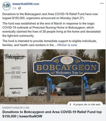 April 29: Donations to Bobcaygeon and Area Relief Fund top $150,000