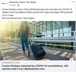 March 14: Cruise Holidays slammed by COVID-19 cancellations, but advises wait it out