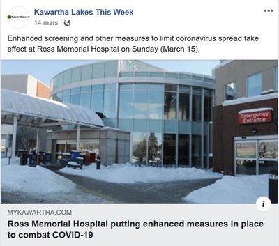 March 15: Ross Memorial Hospital tightens screening to combat COVID-19