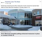 March 15: Ross Memorial Hospital tightens screening to combat COVID-19