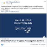 March 17: Message from the Mayor