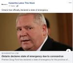 March 17: Ontario declares state of emergency due to coronavirus