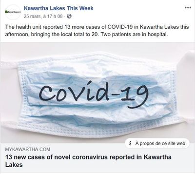 March 25: Health Unit reported new positive cases in Kawartha Lakes