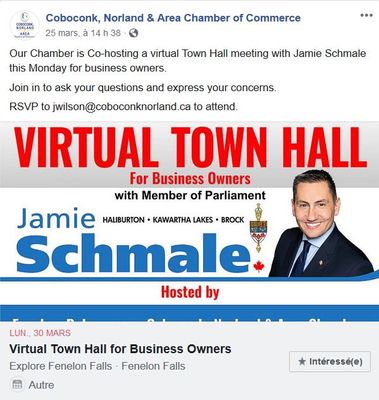 March 25: Jamie Schmale, MPP hosting a virtual town hall