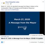 March 27: Message from the Mayor