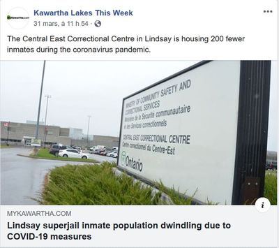 March 31: Lindsay superjail inmate population dwindling due to COVID-19 measures