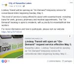 May 1: Lindsay Transit will open an "On-Demand" request service effective May 3