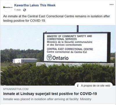 May 4: Inmate at Lindsay superjail test positive for COVID-19