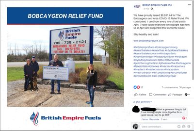 May 8: British Empire Fuels raises money for Bobcaygeon Relief Fund